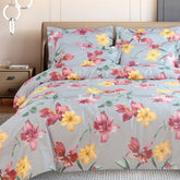 Malako Sion 500TC Egyptian Cotton Grey Floral Bedding - MALAKO